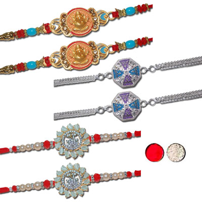 "Set of Rakhis - code 04 - Click here to View more details about this Product